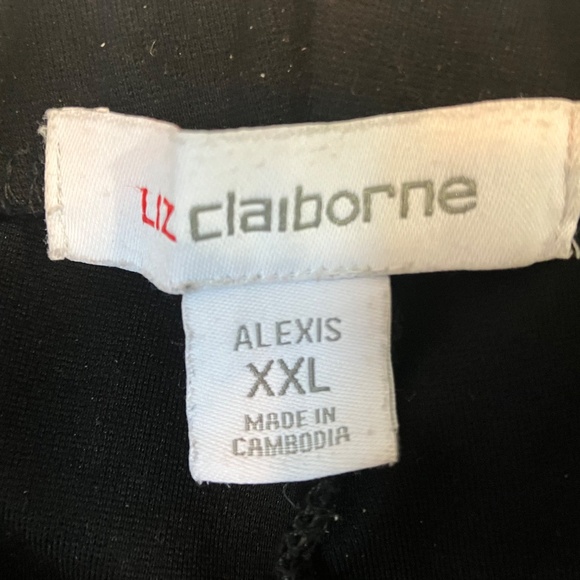 💲⬇️ Liz Claiborne Black Pull-On Pants - Alexis Tapered Stretch - Picture 2 of 4